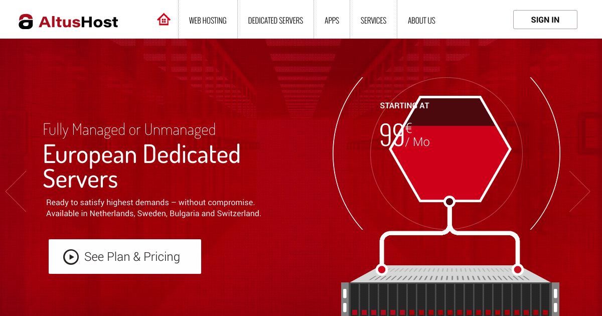 Ulasan AltusHost - Tangkapan Layar Situs Web