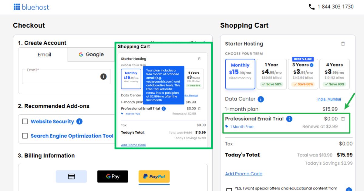 BlueHost Email Upsell Tactic BlueHost Email Upsell