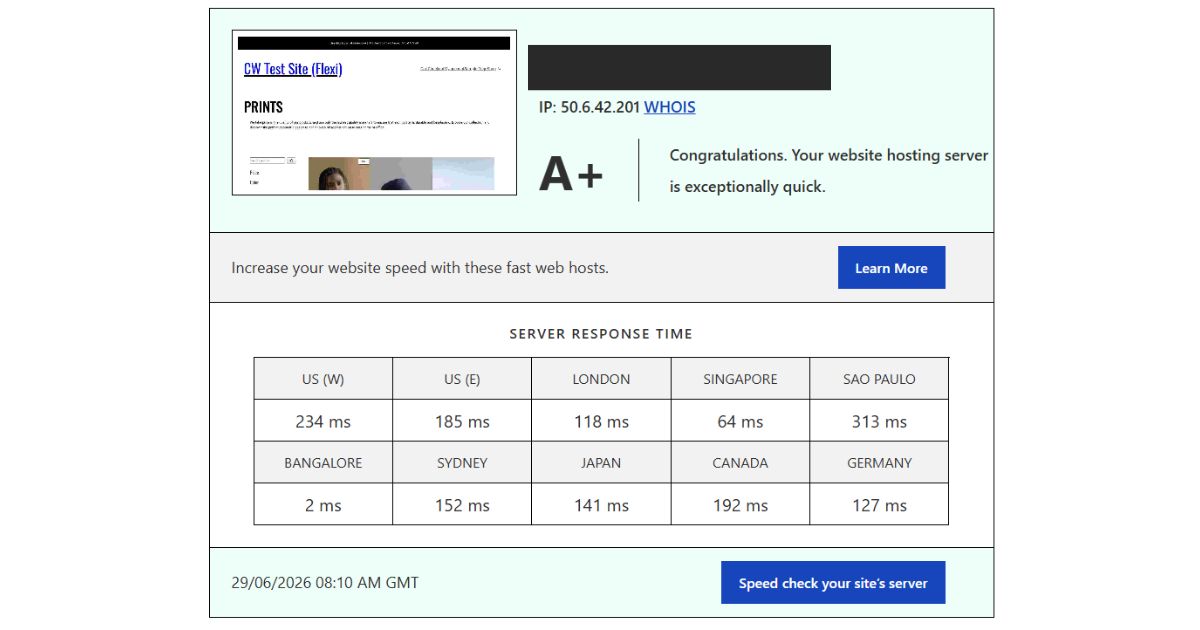BlueHost Hosting Latency Test BlueHost Hosting Latency Test
