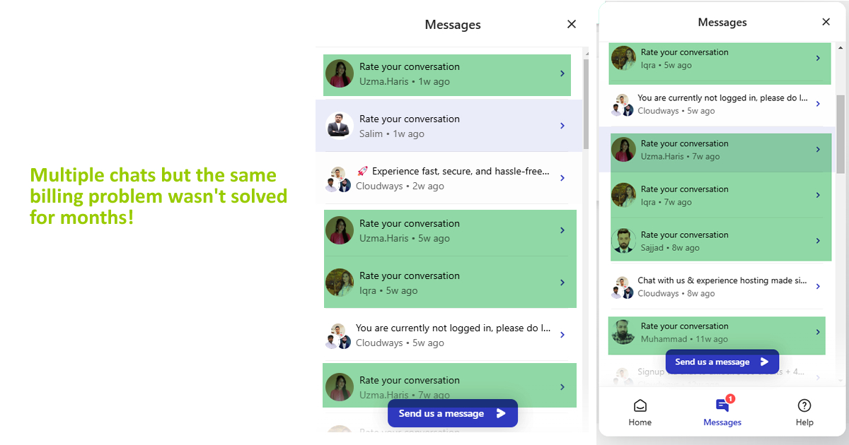 Cloudways catatan dukungan penagihan Cloudways catatan dukungan penagihan