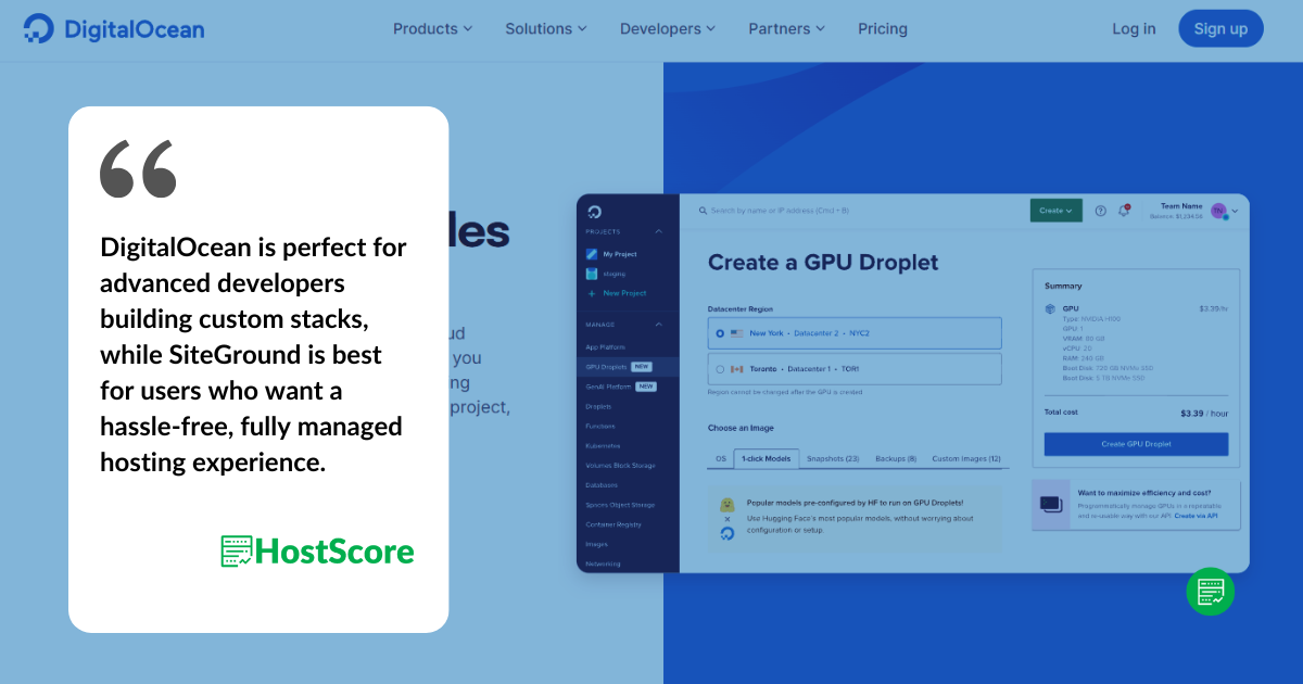 Digital Ocean vs SiteGround