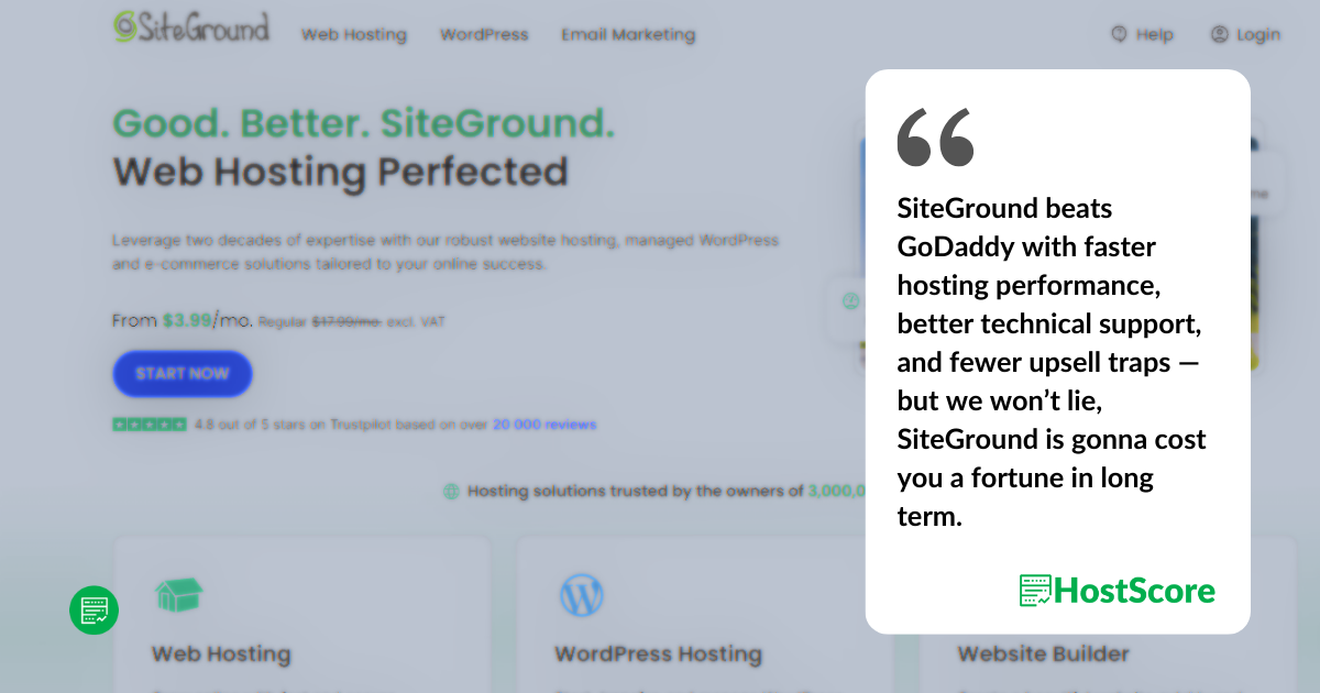 GoDaddy vs SiteGround