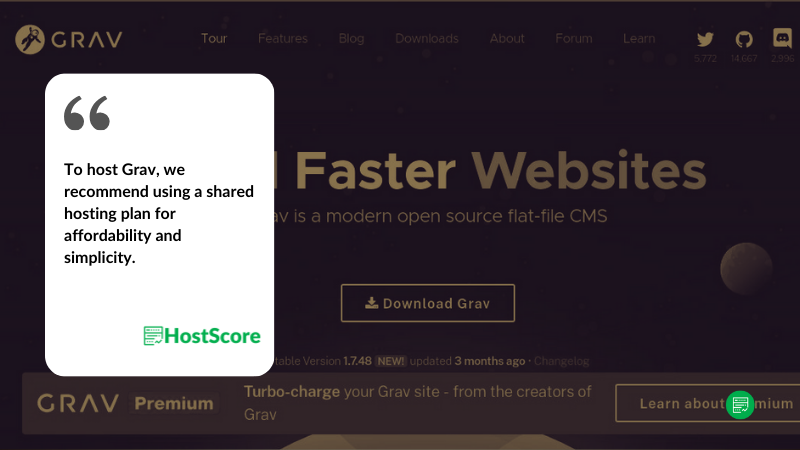 Grav CMS Hosting: Best Providers, Integrations, Plans & Features
