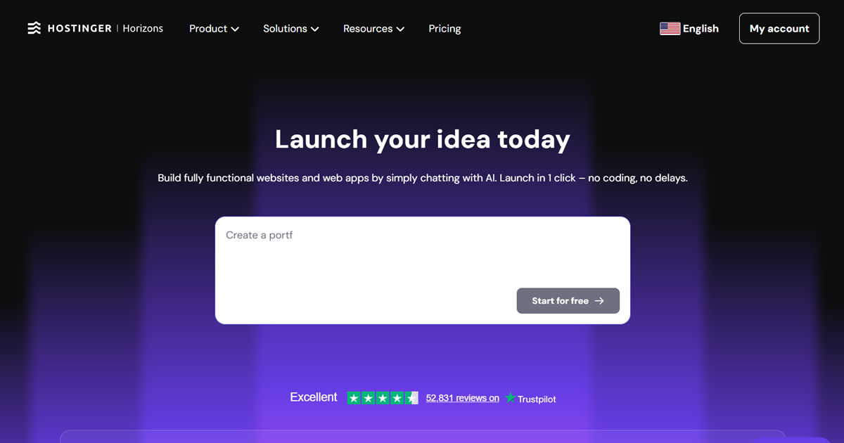 Hostinger Horizons - AI powered app builder