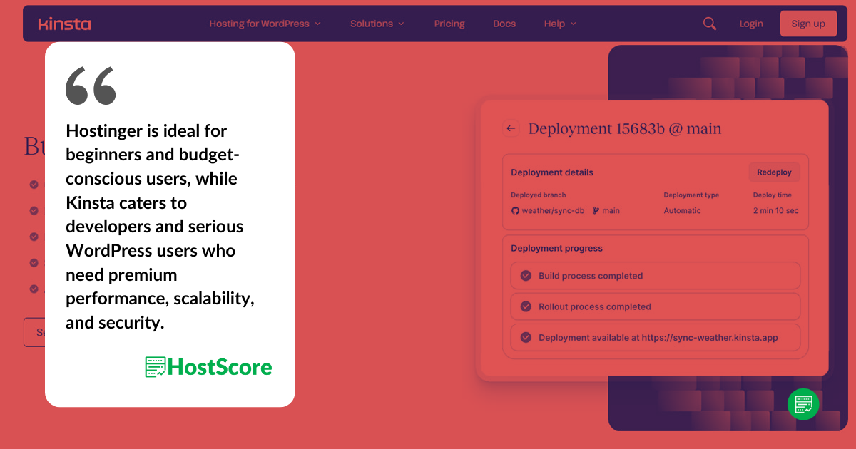 hostinger против kinsta