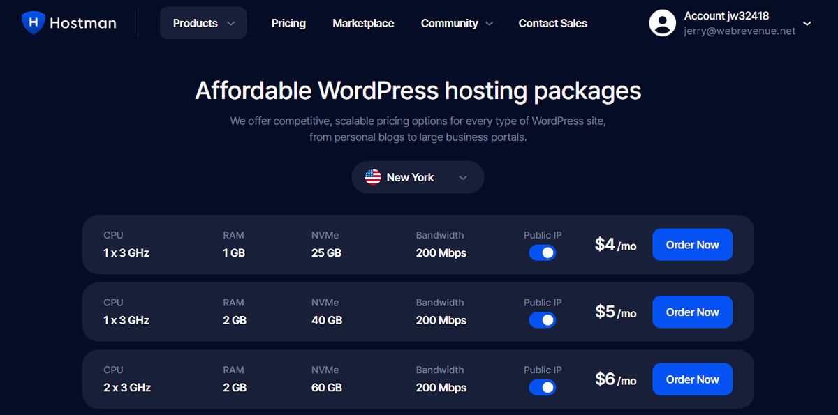 Hostman as a WordPress Hosting 