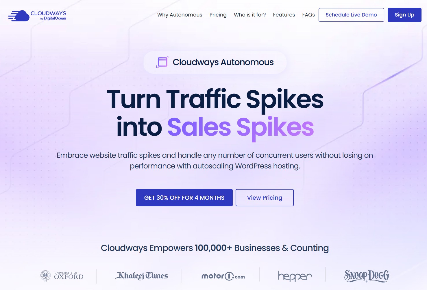 Cloudways for WordPress multisite hosting