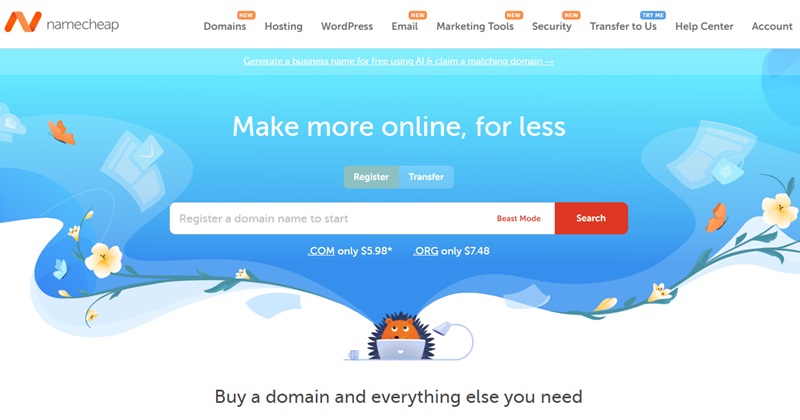NameCheap Domain search