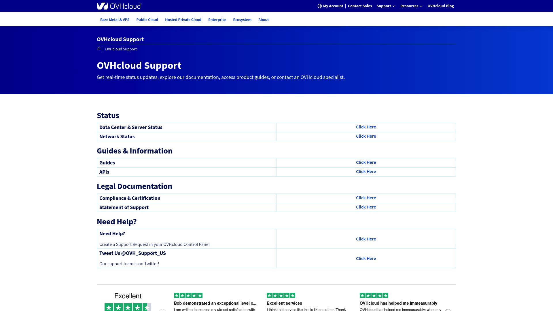 OVHصفحة دعم السحابة - أرسل طلب الدعم الخاص بك هنا OVHصفحة دعم السحابة