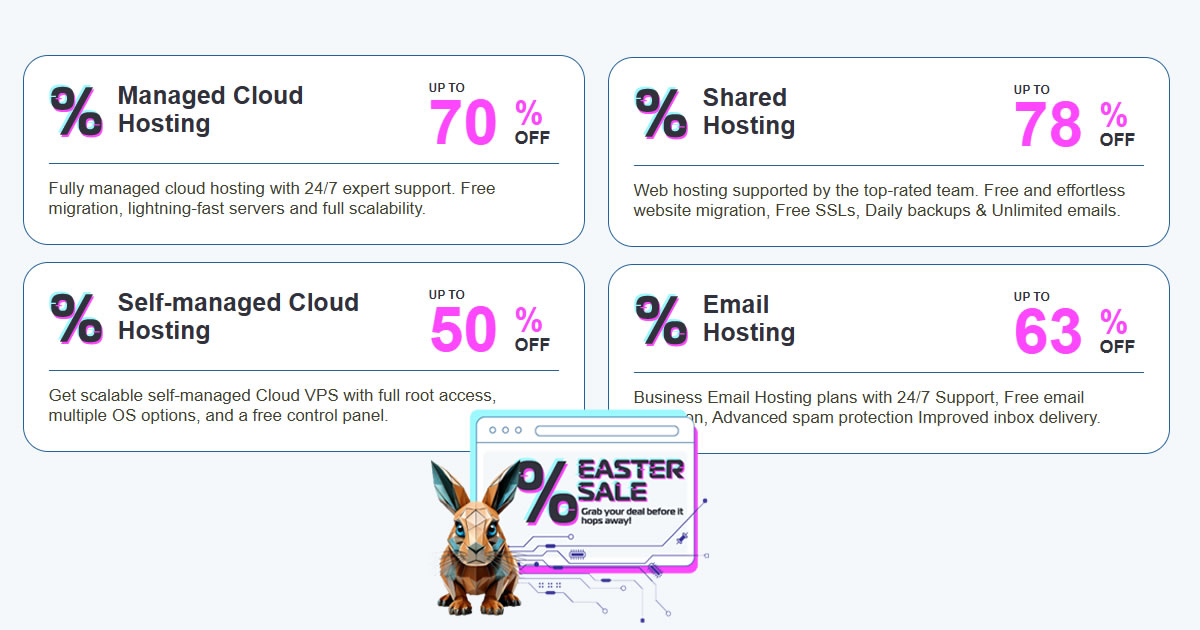 ScalaHosting Easter Sale: Up to 78% OFF on Hosting Plans