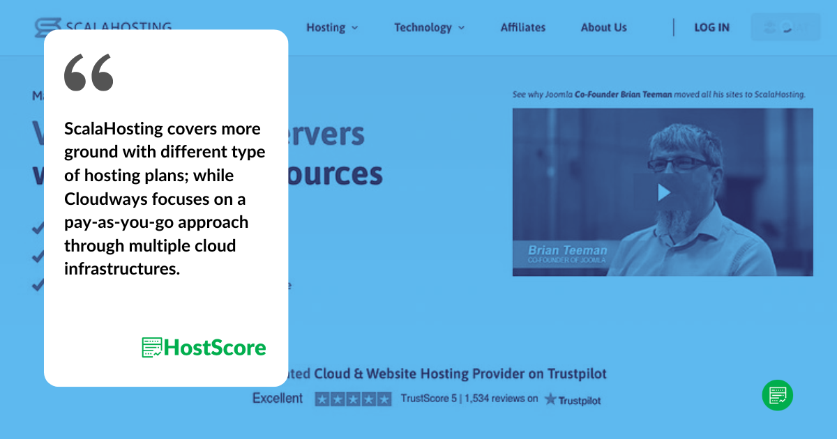 Cloudways vs ScalaHosting
