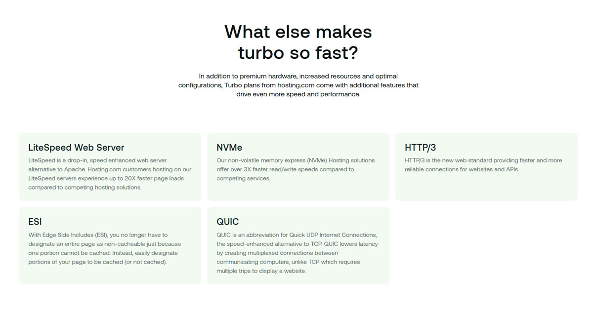 Hosting.com Speed Features Hosting.com Speed Features