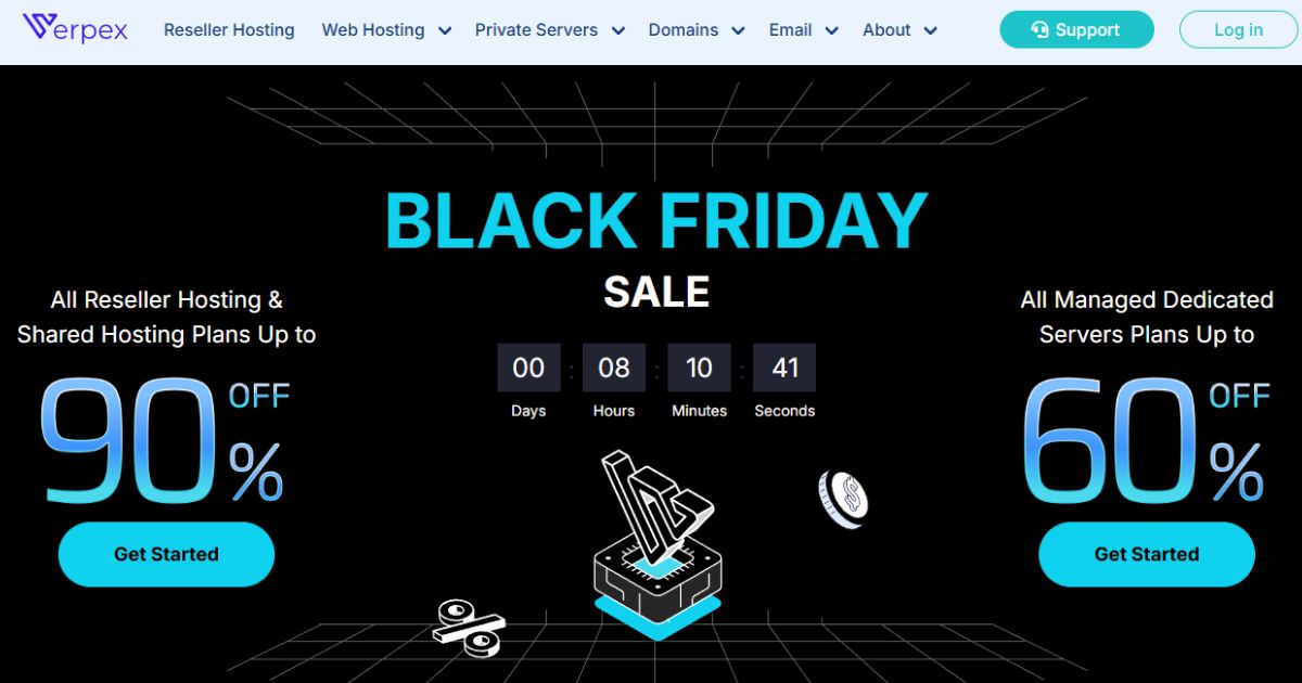 Verpex Black Friday 2025: Up to 90% OFF Shared & Reseller Hosting