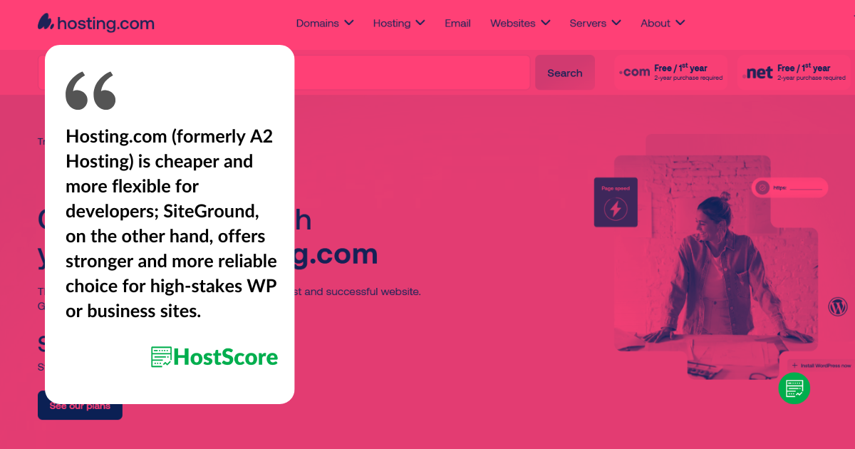 A2 Hosting vs SiteGround